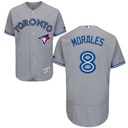 Blue Jays #8 Kendrys Morales Grey Flexbase Authentic Collection Stitched MLB Jersey